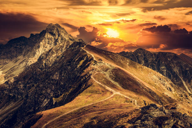 istock Mountain peaks at sunset. Tatra Mountains in Poland 1396224784