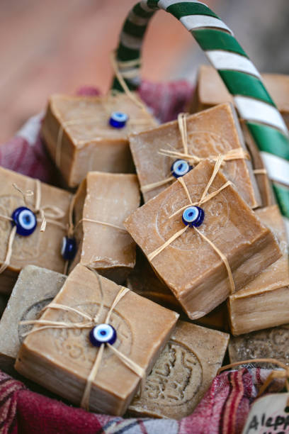 Set in a basket with handmade soap