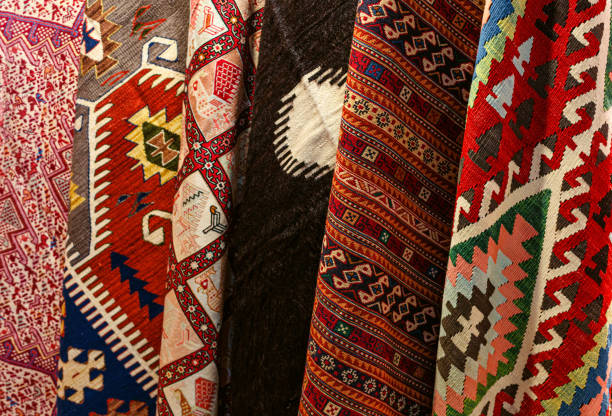 istock Group of turkish carpets. 1396225453
