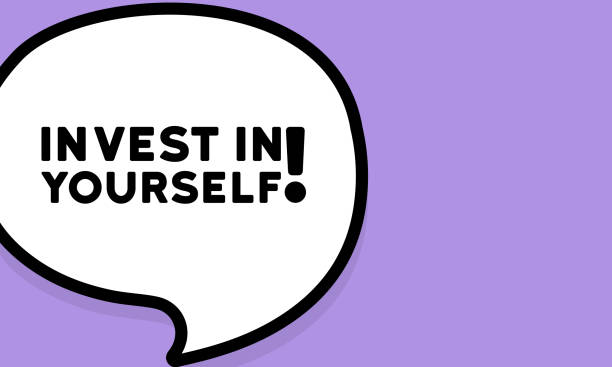 istock Speech bubble with invest in yourself text. Boom retro comic style. Pop art style. Vector line icon for Business and Advertising 1396240954