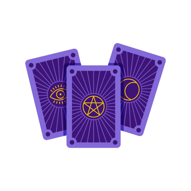 Mystical esoteric cards icon vector art illustration