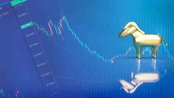 istock gold unicorn on business background  3d rendering 1396242932