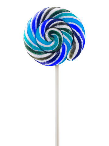 retro style colorful round shape lollipop on white background
