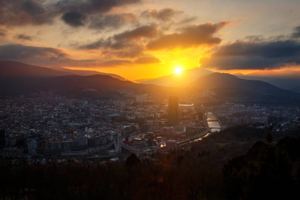 istock Sunset over Bilbao city in Spain. 1396244600