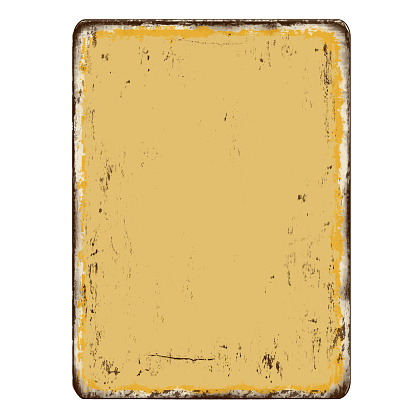 Blanked vintage rusty metal plate on a white background, vector illustration