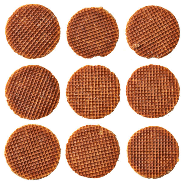 istock Bunch of delicious waffles isolated over white background 1396264981