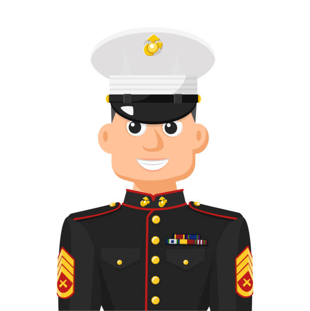 istock US marine sergeant in simple flat vector. personal profile icon or symbol. military people concept vector illustration. 1396266447