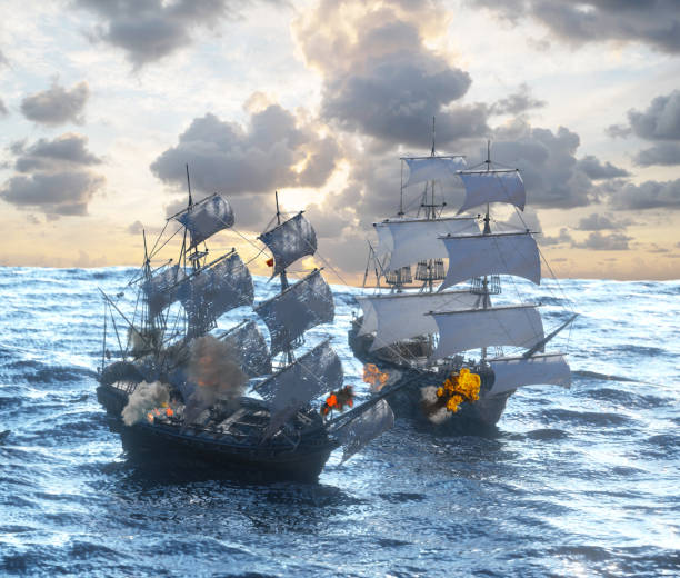 istock sea battle with a sailing pirate ship 3d render 1396268367
