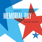 istock Happy Memorial Day. Beautiful modern greeting card with stars. 1396276417
