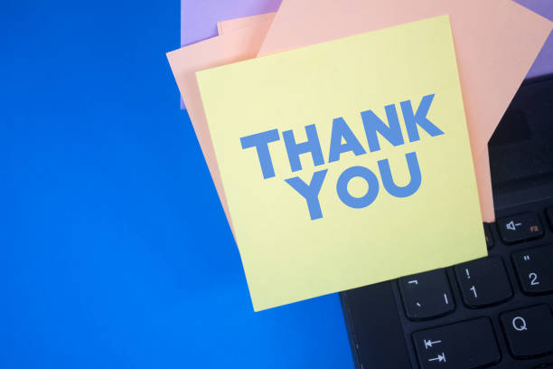 istock Thank You. Text on adhesive note paper. 1396278904