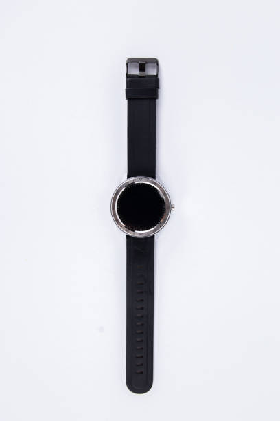 istock round stylish smart watch on white background 1396282412
