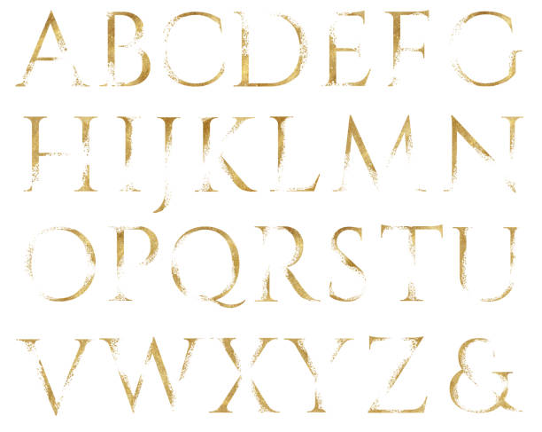 istock Golden glitter capital letters with dispersion effect isolated illustration , festive design element 1396285245