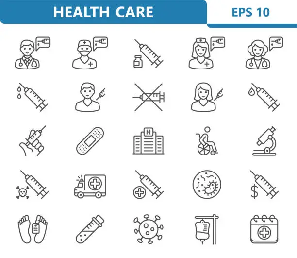 Vector illustration of Healthcare Icons. Health Care, Medical, Hospital Icon