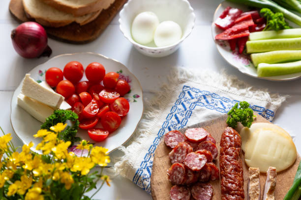 istock Traditional Romanian food with fresh meat and vegetables 1396286900