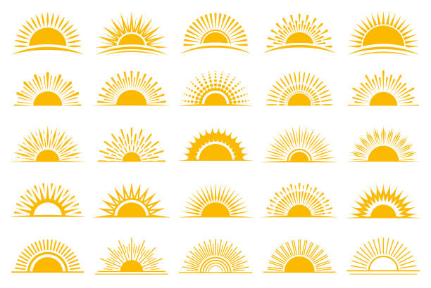 солнце - sun stock illustrations
