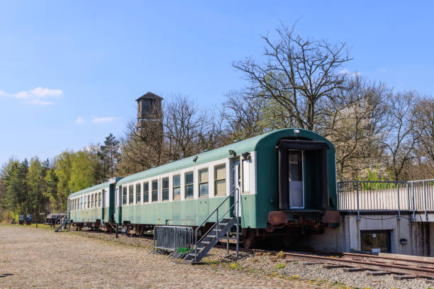 Station Asch and lookout tower at entrance National Park Hoge Kempen in Genk Belgiium