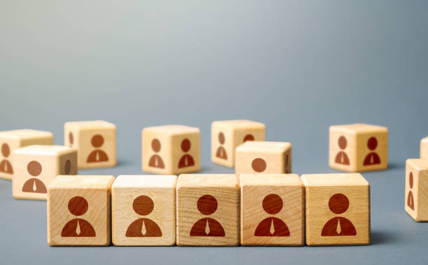 istock Assemble an effective team from candidates. Cooperation and teamwork. Human resource management. Education and training. Hiring recruiting specialists. Optimization and selection of members. 1396297624