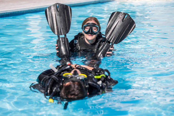 istock Scuba Diving rescue course surface skills towing 1396301517