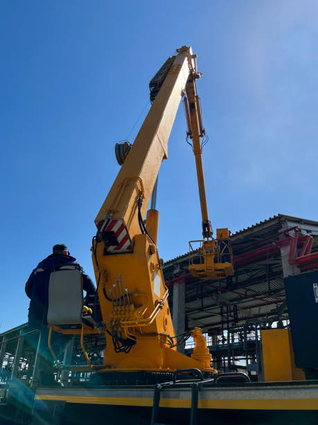istock A tower car is a car equipped with a device for lifting and moving workers with tools and materials 1396301890