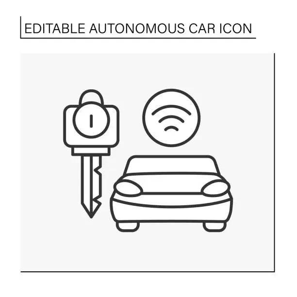 Vector illustration of Autopilot line icon