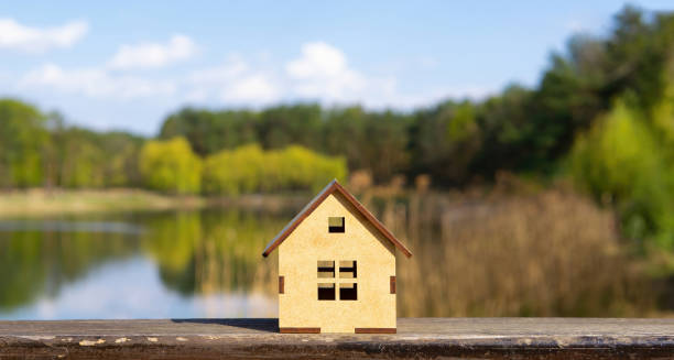 istock Waterfront lake cottage holidays rental concept 1396305676