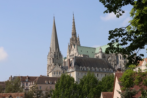 The majestic Catholic cathedral of Chartres in the French department of Eure et Loire