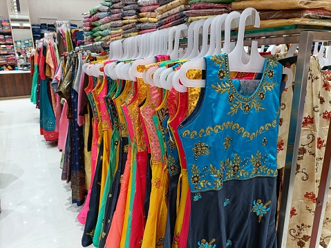 women clothes in the hanger at shop.