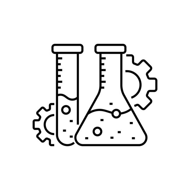 Chemistry Industry line icon vector art illustration