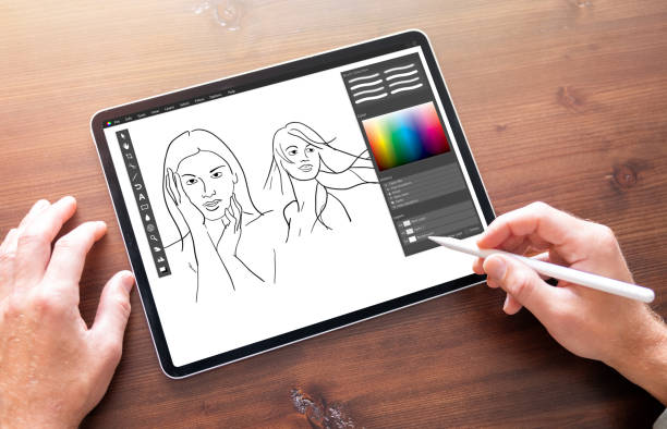 istock Person drawing sketches on digital tablet 1396307710