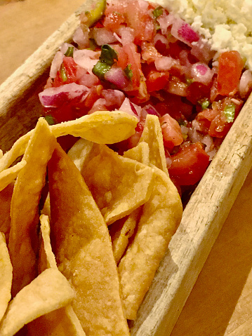 Tortilla Chips with fresh made tomato salsa