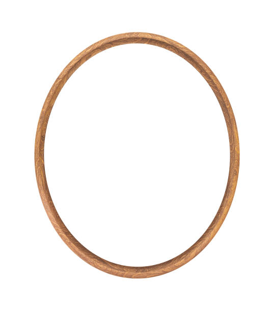 고립 된 나무 타원형 액자 - picture frame frame ellipse photograph 뉴스 사진 이미지