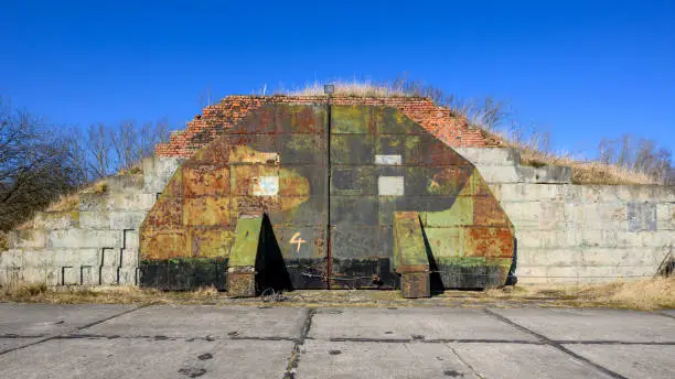 Photo of Bunkers and planes on an old Russian airfield