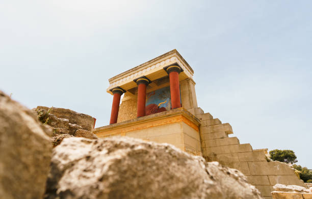 Ancient ruins of famous Knossos Palace at Crete, Greece