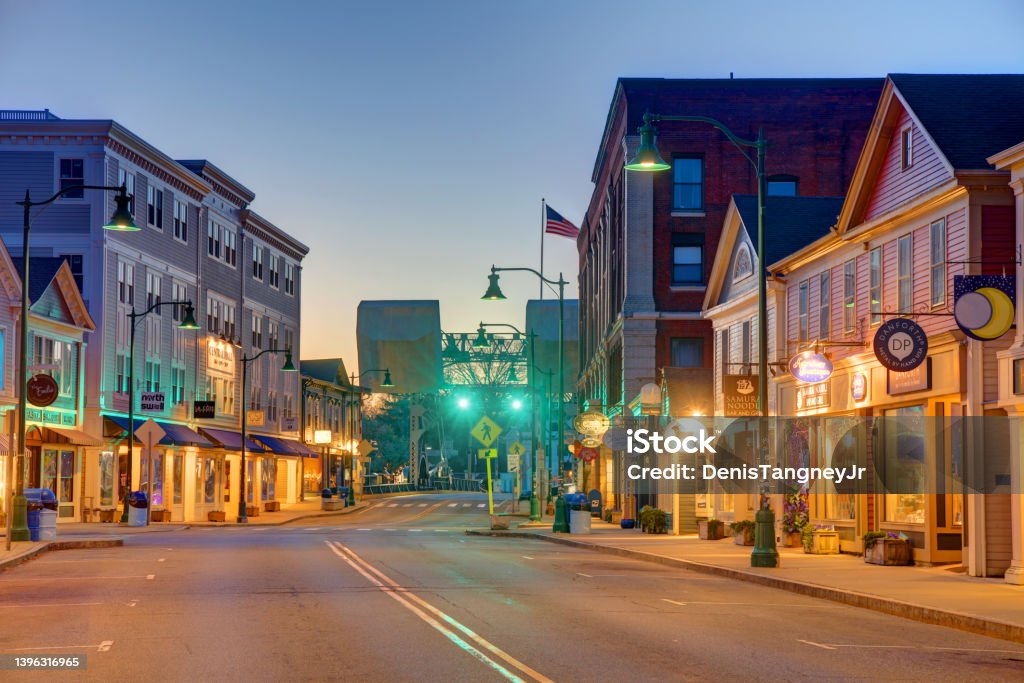 Downtown  Mystic, Connecticut Mystic is a quintessential Connecticut coastal village in Groton and Stonington, Connecticut, United States. Connecticut Stock Photo