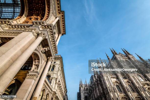 Vittorio Emanuele Ii Gallery Next To Duomo In Milan Italy Stock Photo - Download Image Now