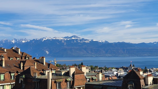 Nice view in Lausanne in Switzerland