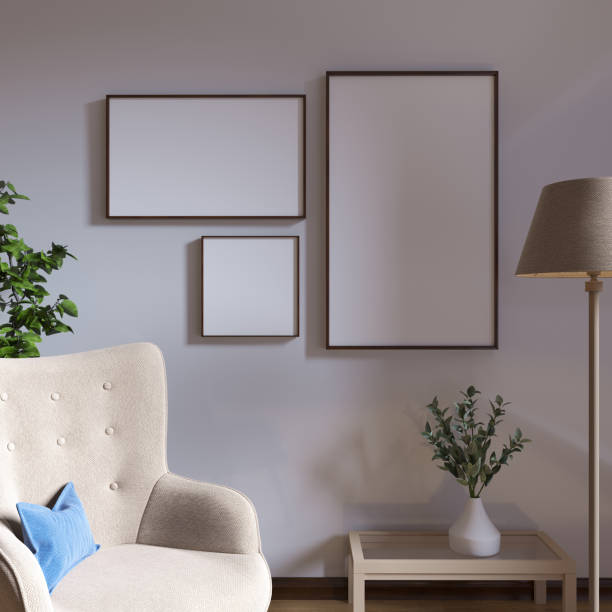 istock 3D Rendering scene in pastel colors for mockup 's on white frame. Trend colors interior 2022 1396321335