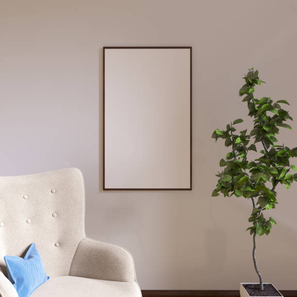 istock 3D Rendering scene in pastel colors for mockup 's on white frame. Trend colors interior 2022 1396321342