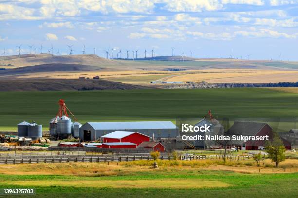 Farm Farmland Ranch Lundbreck Canadian Prairies Alberta Canada Stock Photo - Download Image Now