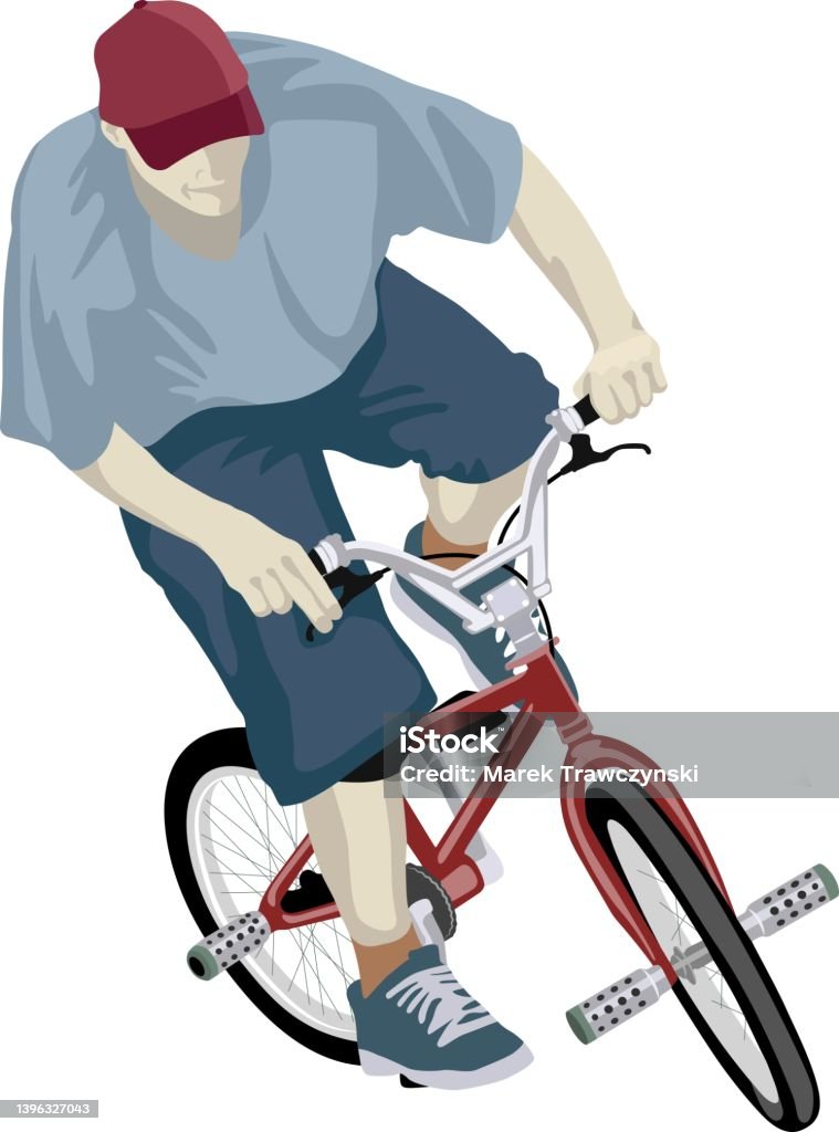 Bmx Rider Stock Illustration - Download Image Now - Cartoon, Freestyle BMX,  Illustration - iStock
