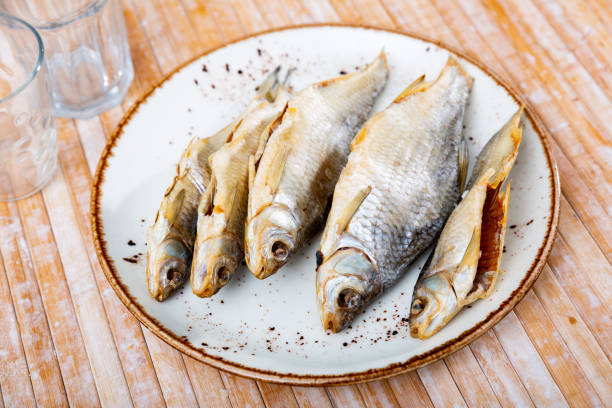 istock Air-dried salted gutted fish roach 1396327126