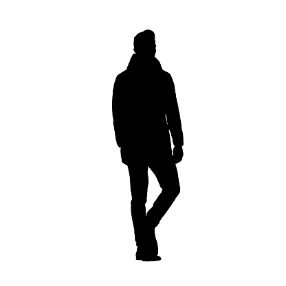 Walking man isolated vector silhouette
