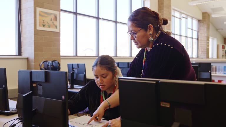 High School Teacher and Students in a School Classroom