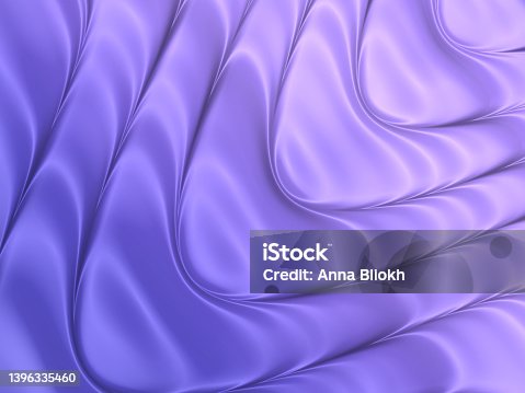 istock Purple Lilac Pink Ombre Shape Flowing Wave Pattern Very Peri Pearl Squiggle Futuristic Texture Color Gradient Striped Violet Blue Pale Pink Wavy Rippled Abstract Background Trendy Color of Year 2022 Modern Fractal Fine Art Digitally Generated Image 1396335460