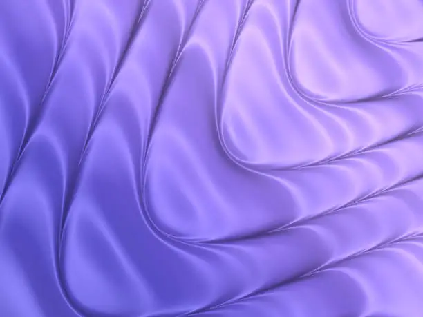 Photo of Purple Lilac Pink Ombre Shape Flowing Wave Pattern Very Peri Pearl Squiggle Futuristic Texture Color Gradient Striped Violet Blue Pale Pink Wavy Rippled Abstract Background Trendy Color of Year 2022 Modern Fractal Fine Art Digitally Generated Image