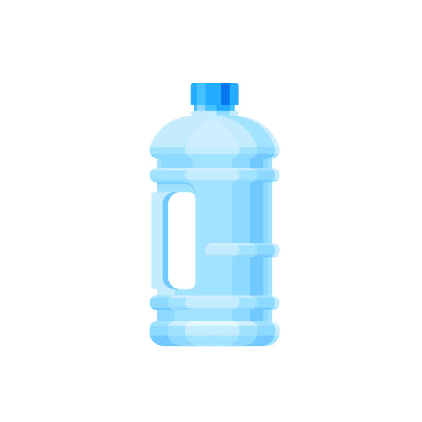 blue sport butelka wody w kreskówkowym płaskim stylu wektorowym. izolowana konstrukcja butelki na wodę na białym tle. - jug stock illustrations