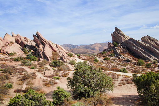 Aerial view of Vasquez Rocks, CA