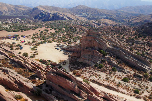 Aerial view of Vasquez Rocks, CA