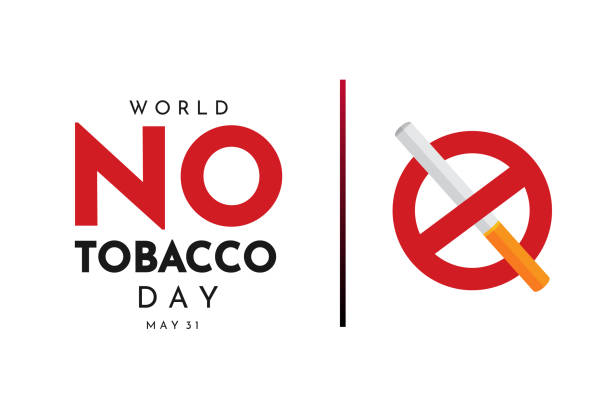 karta światowego dnia bez tytoniu, 31 maja. wektor - red stop stop sign go stock illustrations