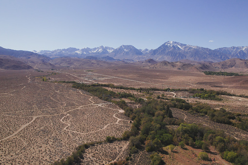 Aerial view of Bishop, CA